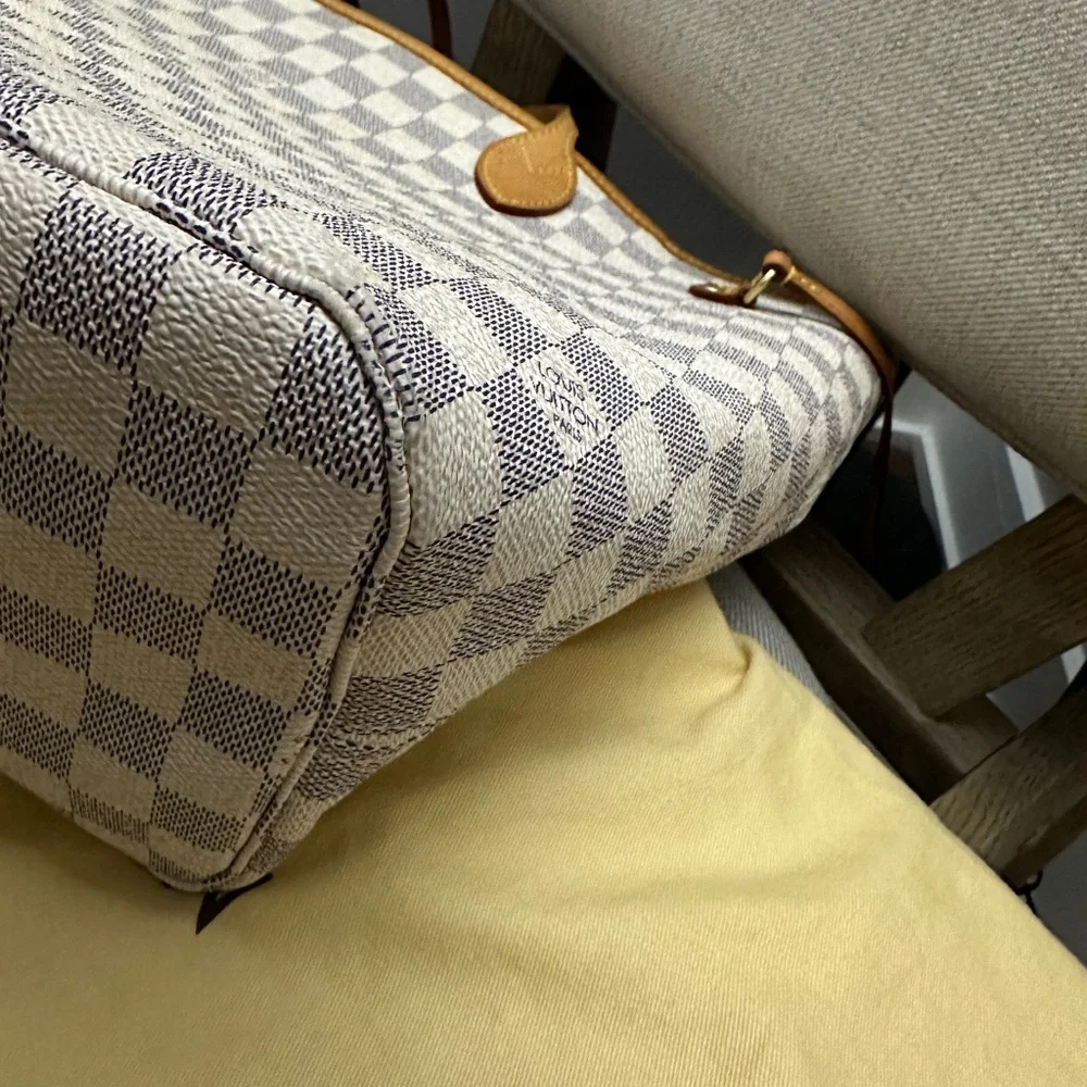 LV Neverfull MM Damier Azure Rose Beige - Picture 5 of 16